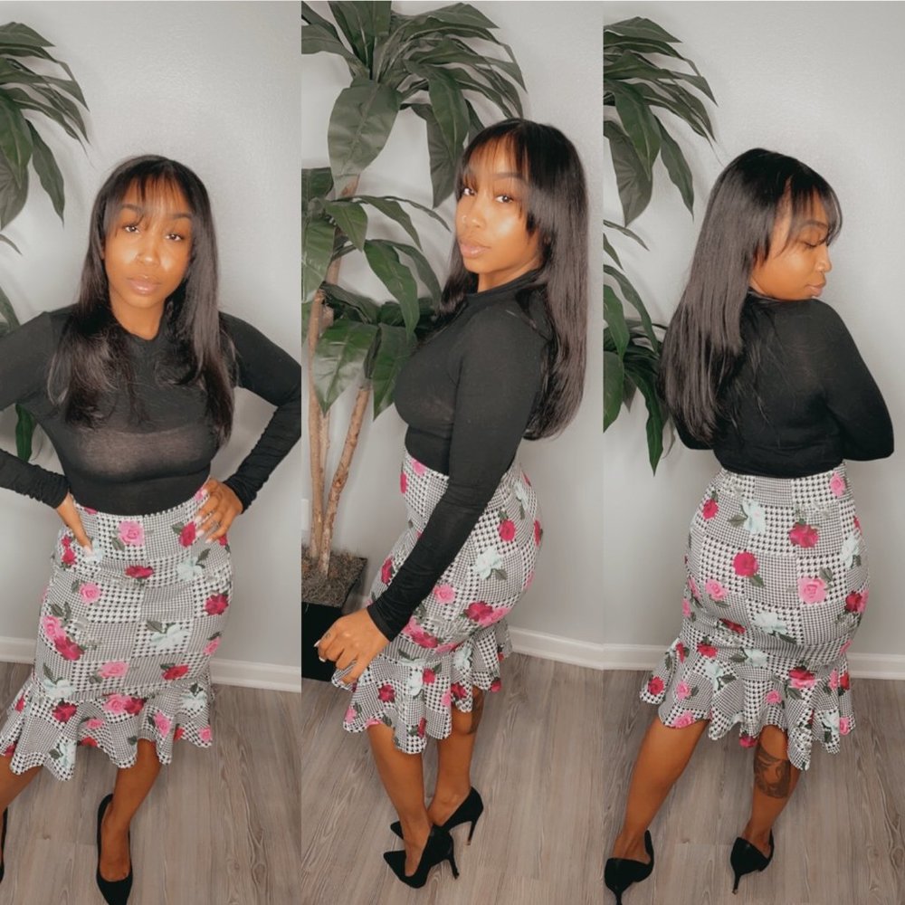 Bloomin’ Peplum Skirt Floral Print Peplum Skirt